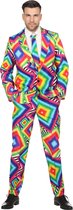Wilbers - Jaren 80 & 90 Kostuum - Bedwelmend Druk Disco - Man - multicolor - Maat 48 - Carnavalskleding - Verkleedkleding