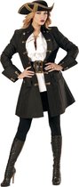 Widmann - Piraat & Viking Kostuum - Luxe Jas Vrouw Zeeschuimer - Zwart - Small - Carnavalskleding - Verkleedkleding