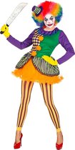 Widmann - Clown & Nar Kostuum - Knettergek Joker Circus Clown - Vrouw - multicolor - Large / XL - Halloween - Verkleedkleding