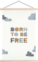 Schoolplaat Born To Be Free - Wanddecoratie - Kinderkamer - Babykamer