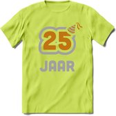 25 Jaar Feest T-Shirt | Goud - Zilver | Grappig Verjaardag Cadeau Shirt | Dames - Heren - Unisex | Tshirt Kleding Kado | - Groen - L