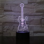3D Led Lamp Met Gravering - RGB 7 Kleuren - Gitaar