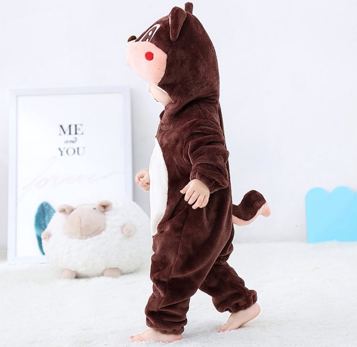 JAXY Baby Onesie - Baby Rompertjes - Baby Pyjama - Baby Pakje - Baby Verkleedkleding - Baby Kostuum - Baby Winterpak - Baby Romper - Baby Skipak - Baby Carnavalskleding - EU (label 90) - Eekhoorn — afbeelding 3