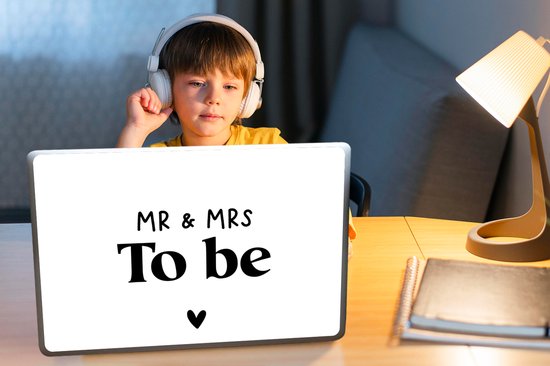 Sticker ordinateur portable - 15,6 pouces - Proverbes - 'Mr & Mrs to be' - Coeur - Citations