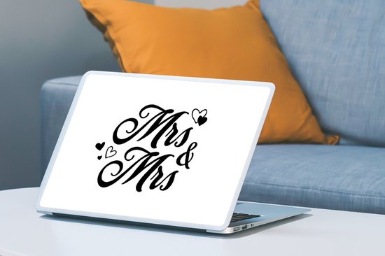 Autocollant pour ordinateur portable - 15,6 pouces - Se marier - Citations - 'Mrs & Mrs' - Dictons