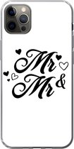 Geschikt voor iPhone 12 Pro Max hoesje - Quotes - Hart - 'Mr & Mr' - Spreuken - Siliconen Telefoonhoesje