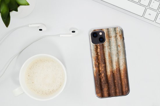 Coque iPhone 13 mini - Rouille - Tôle ondulée - Fer - Coque de téléphone en Siliconen