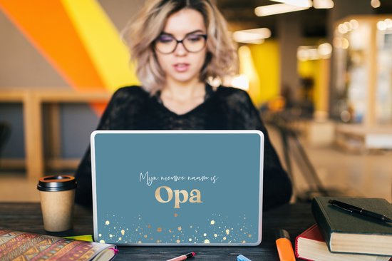 Sticker pour ordinateur portable - 14 pouces - Citations - 'My new naam is Grandpa' - Proverbes