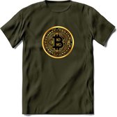 Bit-Coin - Crypto T-Shirt Kleding Cadeau | Dames / Heren / Unisex | Bitcoin / Ethereum shirt | Grappig Verjaardag kado | Tshirt Met Print  Prijs - Leger Groen - XXL