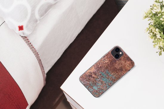 Coque iPhone 13 mini - Rouille - Fer - Turquoise - Siliconen