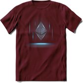Ethereum Holo - Crypto T-Shirt Kleding Cadeau | Dames / Heren / Unisex | Bitcoin / Ethereum shirt | Grappig Verjaardag kado | BTC Tshirt Met Print | - Burgundy - XXL