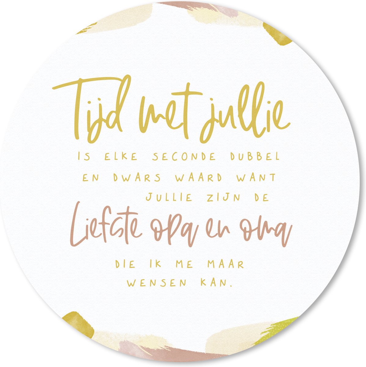 Muismat rond 50x50 cm - Mousepad 'Tijd met jullie... liefste opa en oma' - Quotes - Spreuken - Ronde muismatten