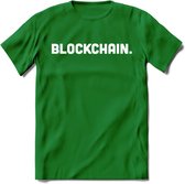 Blockchain - Crypto T-Shirt Kleding Cadeau | Dames / Heren / Unisex | Bitcoin / Ethereum shirt | Grappig Verjaardag kado | BTC Tshirt Met Print | - Donker Groen - M