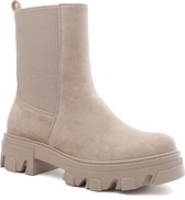 SmileFavorites® Chelsea boots - Beige - Suedine - Maat 37 -