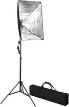 Softbox studiolamp met statief, kleur zwart en aluminium, hoogte 230cm