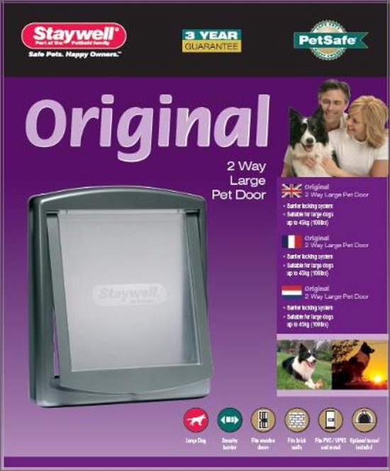 Staywell 777 Hondenluik Large Zilver/Tranparant