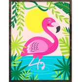 Eagle® Diamond Painting Volwassenen - Flamingo - 40x30cm - Ronde Steentjes