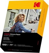 KODAK - 100 feuilles de papier photo 230g/m², brillant, Format A6 (10x15cm), Impression Jet d'encre - 9891164