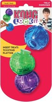 Kong Hondensnackballen Lock-it 5,5 Cm Rubber 3 Stuks