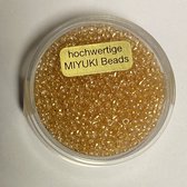 9660-654 Jap. Miyukirocailles - 2,2mm - transp.golden shadow rainbow - 12 gram