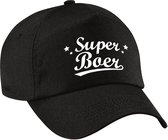 Super boer cadeau pet / baseball cap zwart voor dames en volwassenen - cadeau pet boer / boerin