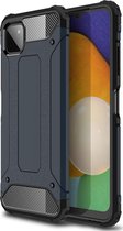 Mobigear Hoesje geschikt voor Samsung Galaxy A22 5G Telefoonhoesje Hardcase | Mobigear Outdoor Backcover Shockproof | Schokbestendig Galaxy A22 5G Telefoonhoesje | Anti Shock Proof - Marineblauw