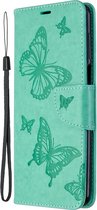 Xiaomi Redmi Note 9S Hoesje - Mobigear - Butterfly Serie - Kunstlederen Bookcase - Turquoise - Hoesje Geschikt Voor Xiaomi Redmi Note 9S