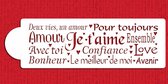 Designer Stencils French Words of Love Cookie Stencil - Groot Sjabloon