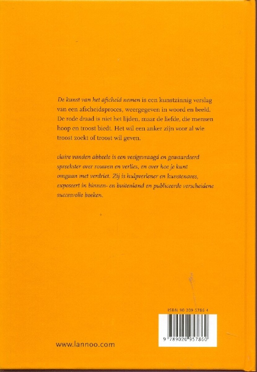 Kunst Van Het Afscheid Nemen - back cover