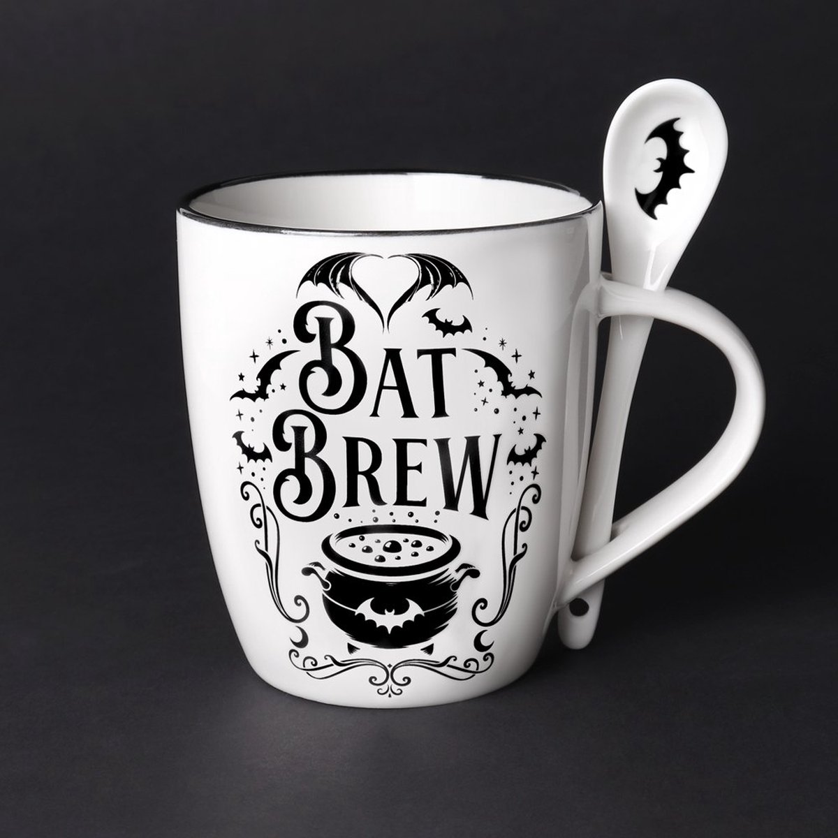 Alchemy - Bat Brew Mok/beker met lepel set - Wit