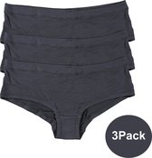 INSUA Dames Slips Hipster - 3-Pack -  Donkergrijs - Maat XL