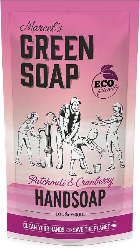 Marcel's Green Soap Handzeep Patchouli & Cranberry Navul Stazak 500 ml