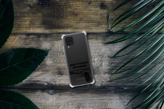 Housse Etui Samsung Galaxy A12 avec Pistolet Clear Edge Ne Touchez pas Mon Téléphone