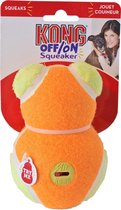 Kong hond Tennis beer met piep OFF/ON, medium, kleur oranje