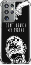 Anti Shock hybrid Case Samsung Galaxy S21 Ultra GSM Hoesje met doorzichtige rand Zombie