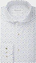 Michaelis poplin bolletjes shirt | Extra lange mouw-boordmaat: 42 / snow