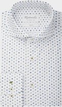 Michaelis poplin bolletjes shirt | Extra lange mouw-boordmaat: 43 / snow
