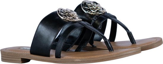 GUESS Genera Dames Slippers - Zwart - Maat 38 | bol.com