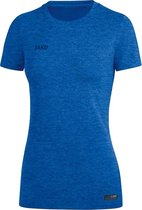 Jako T-Shirt Premium Basics Dames Royal Blauw Gemeleerd Maat 34