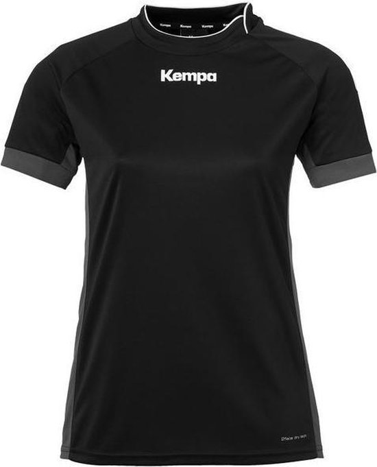 Kempa Prime Shirt Dames Zwart-Antraciet Maat XS