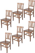 Tommychairs Artemisia - Eetkamerstoelen - Set van 6 - Licht Walnoot - Hout