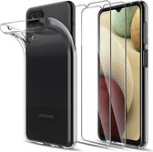 Samsung a12 siliconen hoesje - 2x Samsung Galaxy a12 screenprotector screen protector