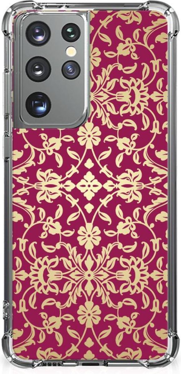 Back Cover voor Anti Shock Case Samsung Galaxy S21 Ultra Barok Pink
