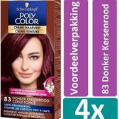 Poly Color - 83 Donker Kersenrood - Haarverf - 4 stuks - Voordeelverpakking