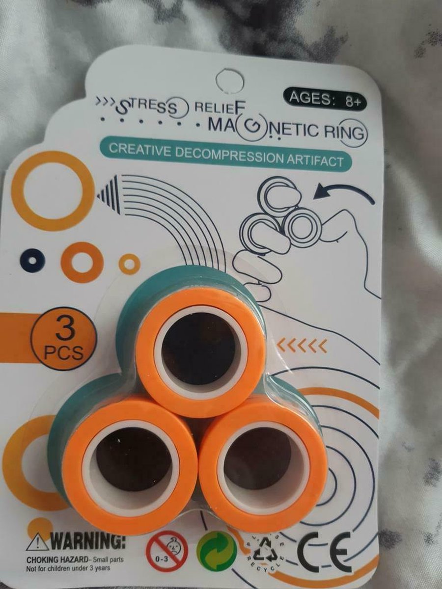 Magnetic Rings goedkoop- Magnetische Ringen - Fidget Toy -gezien op Tik Tok - pop it - oranje - Merkloos