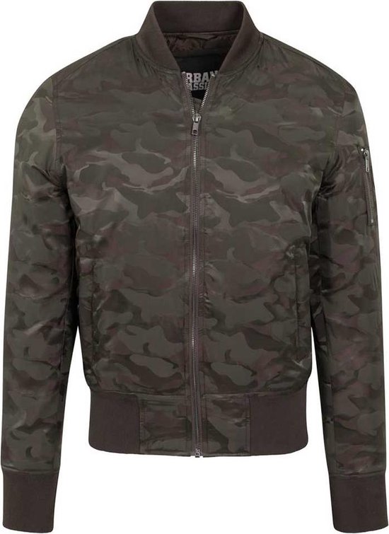 Urban Classics - Tonal Camo Bomber jacket - S - Groen