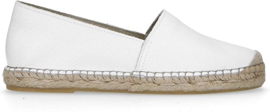 Manfield - Dames - Witte leren espadrilles - Maat 40 | bol.com