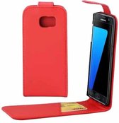 Voor Galaxy S7 Edge / G935 Plain Texture Verticale Flip lederen tas Heuptas met magnetische gesp en kaartsleuf (rood)