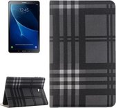 Voor Galaxy Tab A 10.1 / T580 Lattice Stripes Texture Horizontale Flip Leather Case met houder & kaartsleuven & portemonnee (donkerblauw)