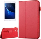 Voor Galaxy Tab A 7.0 / T280 Litchi Texture Magnetische horizontale flip lederen tas met houder (rood)